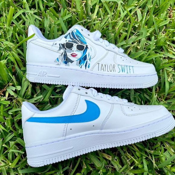 Taylor Swift Outfit Air Force 1 Nike Shoes Custom Hand Painted by Soles to Life - Picture 3 of 5